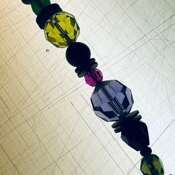 Vintage Allen Owen Glass Necklace 28” - Picture 2 of 2